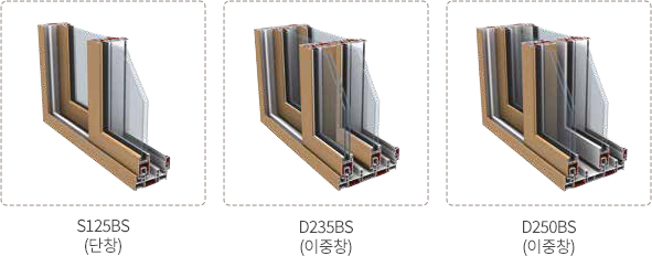 S125BS(단창), D235BS(이중창), D250BS(이중창) 이미지
